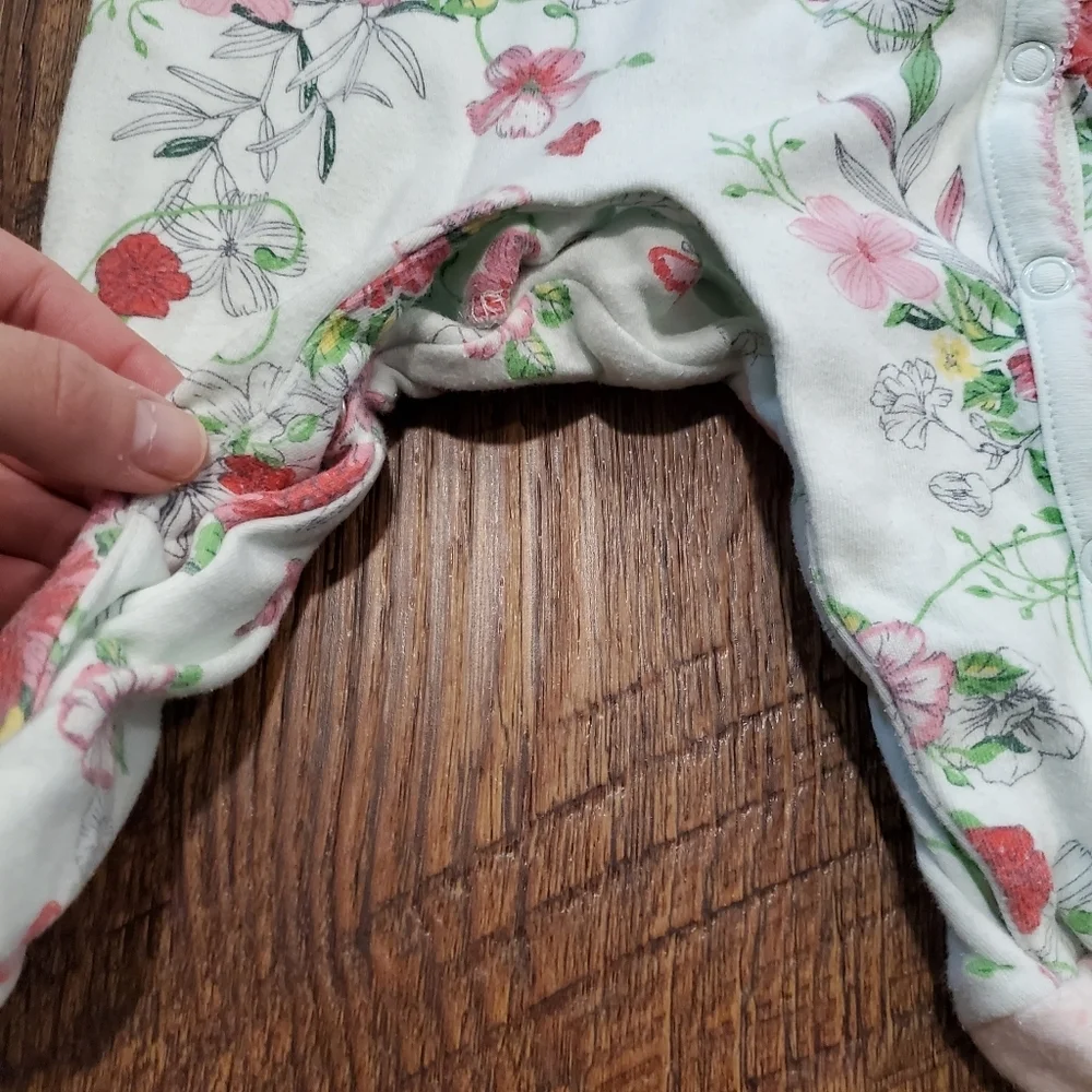First Impressions Baby Girl Floral Footed Pajamas Sleep Mint Green Pastel 0-3M